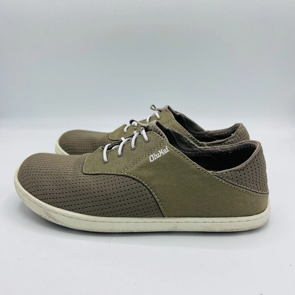 OluKai Men's Nohea Moku No Tie Boat Shoes Clay Tapa Size 40 MSRP $120
